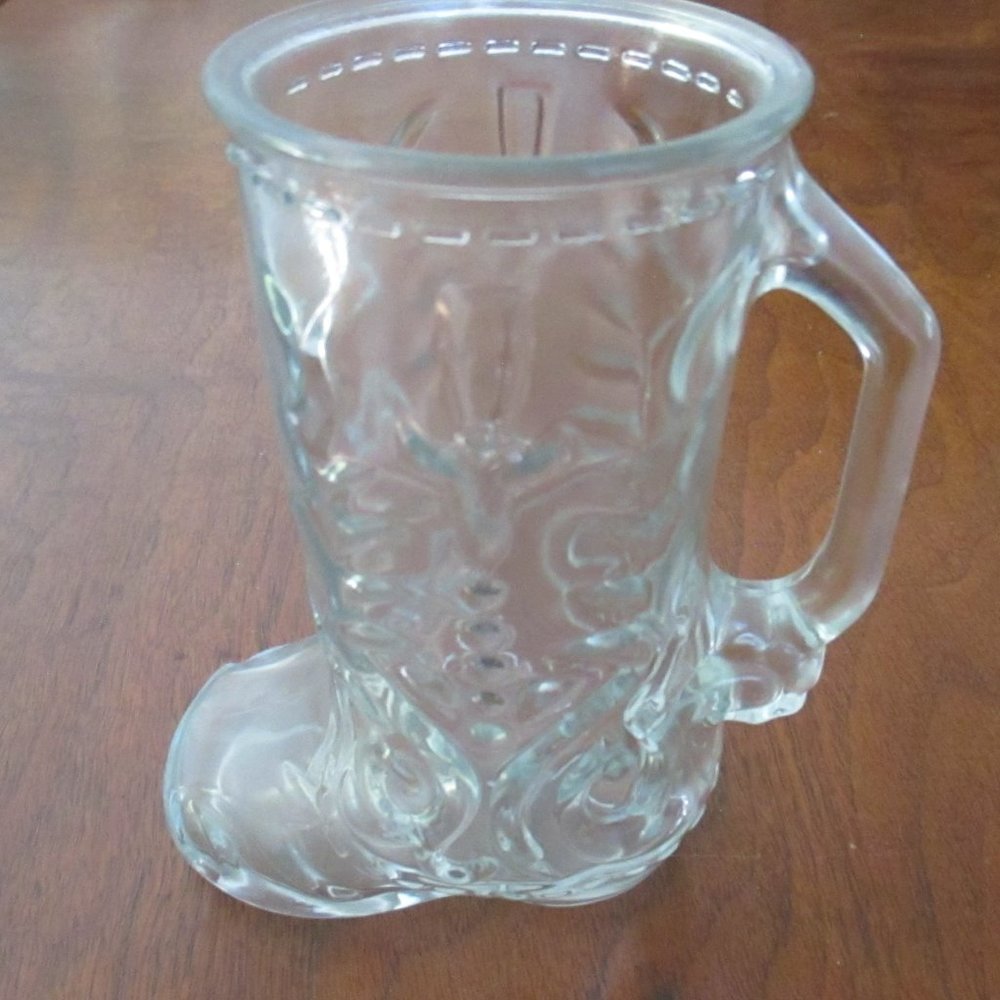 Cowboy Boot Heavy Glass Beer Mug Made in Mexico